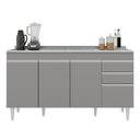 Ver imagem 5 de Balcão de Cozinha com Pia Inox 150cm Marrocos Cinza - Lumil