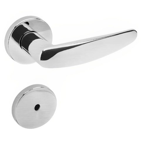 Conjunto de Fechadura 515p em Zamac para Banheiro St2-55 Roseta 327 de Inox Cromado Acetinado - 2830