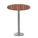 Ver imagem 1 de Mesa Pisa Beta Bistrô Fratini 107,50cm (a) Disco Redondo Inox Tampo Mdp Redondo Walnut 70cm (l)
