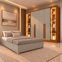 Ver imagem 1 de Conjunto Casal Guarda Roupa Portugal Reflecta e Cama Solteiro Monaco