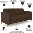 Ver imagem 4 de Sofá 2 Lugares Sala Living Industrial 160cm Senna K01 Veludo Marrom - Lyam Decor