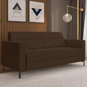 Ver imagem 2 de Sofá 2 Lugares Sala Living Industrial 160cm Senna K01 Veludo Marrom - Lyam Decor