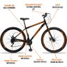 Bicicleta Aro 29 Dropp Sport Aço 21v Freio a Disco Preto e Laranja - 19 - 3