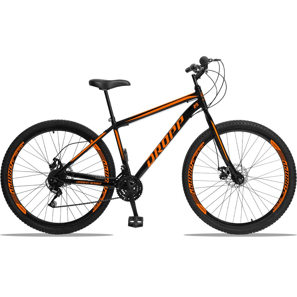 Bicicleta Aro 29 Dropp Sport Aço 21v Freio a Disco Preto e Laranja - 19 - 1