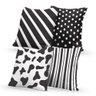 Kit 4 Capas De Almofadas Decorativas Own Estampas Preto e Branco 45x45cm - 1