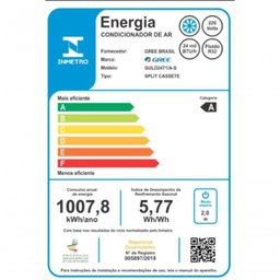 Ar Condicionado Split Inverter Cassete Gree G-prime Compact 24.000 Btus R32 Frio 220v - 5