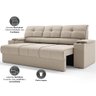Sofá com Porta Copos Retrátil e Reclinável Tom 2,05m Velosuede - Netsofas - Bege - 3