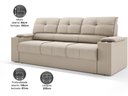 Ver imagem 2 de Sofá com Porta Copos Retrátil e Reclinável Tom 2,05m Velosuede - Netsofas - Bege