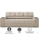 Ver imagem 4 de Sofá com Porta Copos Retrátil e Reclinável Tom 2,05m Velosuede - Netsofas - Bege