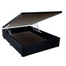 Cama Box Baú Casal King Design Sintético Preto 138x188x41 - 1
