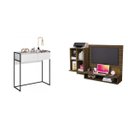 Ver imagem 1 de Conjunto Quarto Solteiro Escrivaninha Painel para TV Mimo e Penteadeira Beauty Espresso Móveis