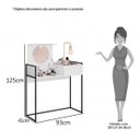 Ver imagem 7 de Conjunto Quarto Solteiro Escrivaninha Painel para TV Mimo e Penteadeira Beauty Espresso Móveis
