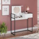 Ver imagem 2 de Conjunto Quarto Solteiro Escrivaninha Painel para TV Mimo e Penteadeira Beauty Espresso Móveis