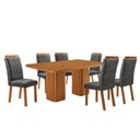 Ver imagem 2 de Mesa de Jantar Eloise 180cm Tampo MDF Canto Copo Laminado e 6 Cadeiras Lorena