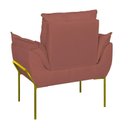 Ver mais imagens de Kit 2 Poltronas + Namoradeira Pé Metal Dourado Recepção Sala Rosa