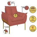 Ver imagem 7 de Kit 2 Poltronas + Namoradeira Pé Metal Dourado Recepção Sala Rosa