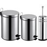 Kit Lixeira Aço Inox com Escova Sanitária Kala - 1