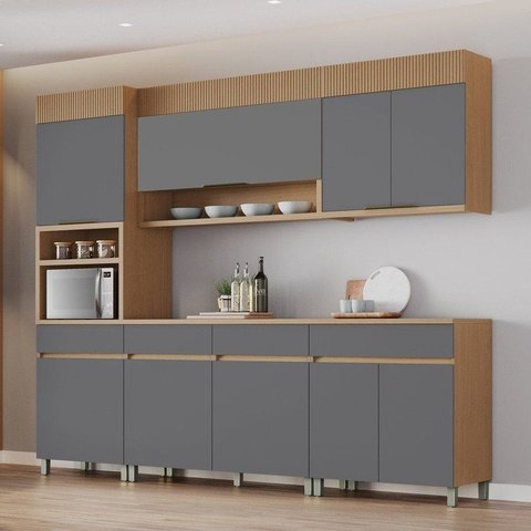 Cozinha Completa Modulada 5 Peças 9 Portas 4 Gavetas 100% MDF Realeza Premium