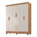 Ver imagem 2 de Roupeiro Capela Lite 30460 4 Portas Nicho Penteadeira com Espelho - Nature/off White