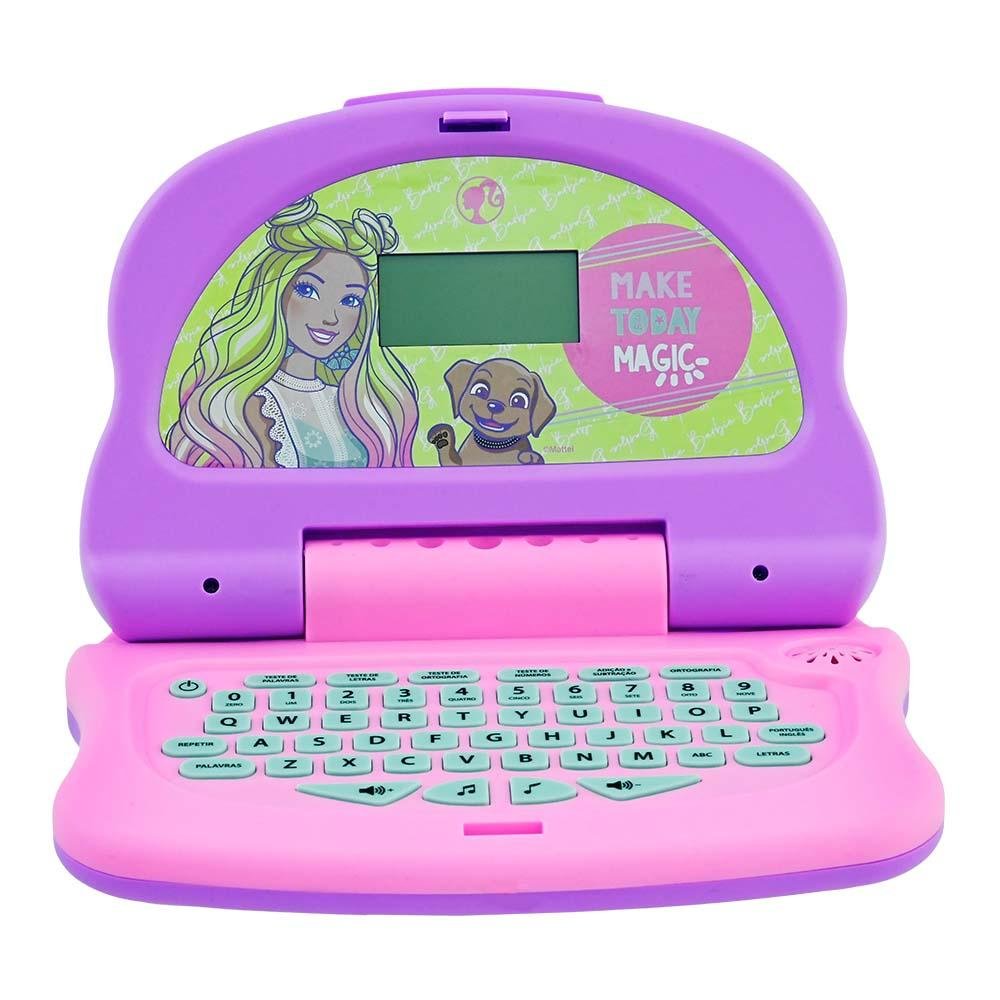 Kit Laptop Infantil Educativo Candide Barbie Charm Tech Bilíngue + 1 Fidget Spinner Sortido - 4