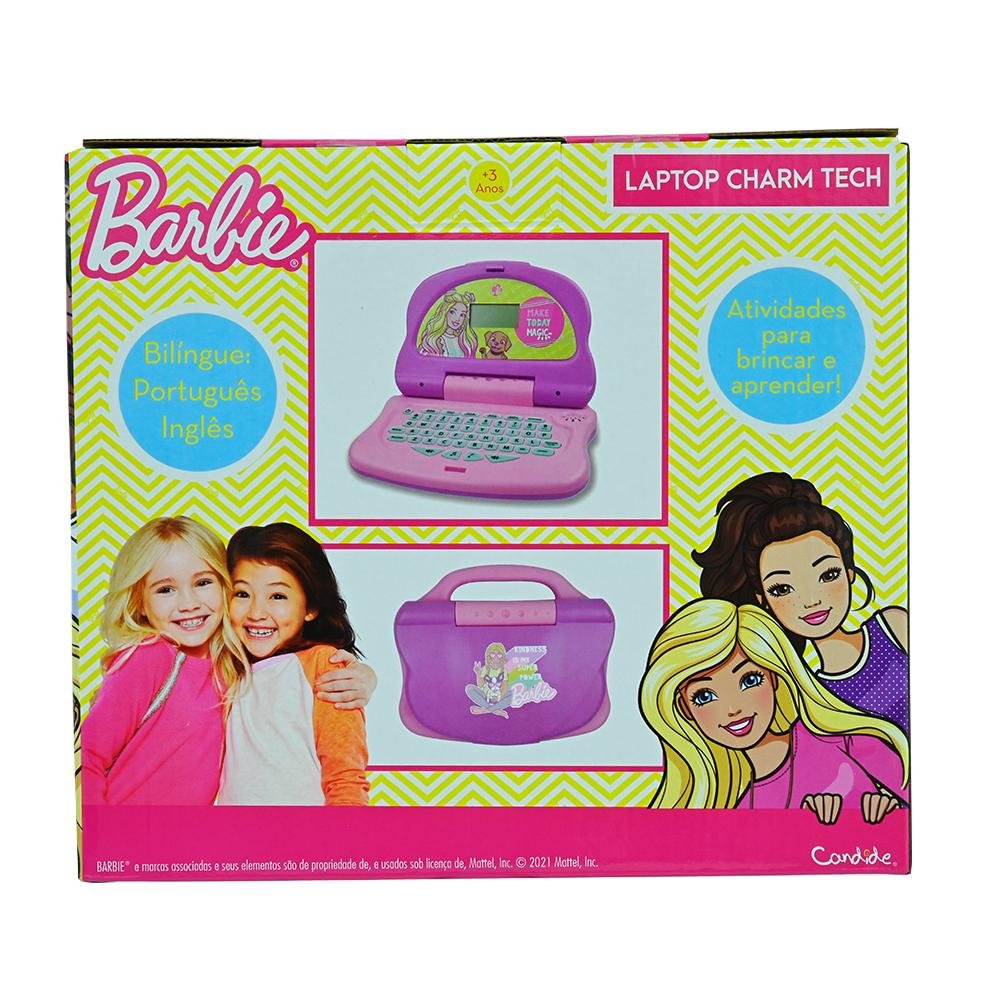 Kit Laptop Infantil Educativo Candide Barbie Charm Tech Bilíngue + 1 Fidget Spinner Sortido - 2