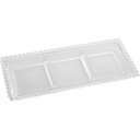 Ver imagem 1 de Petisqueira Cristal Wolff Pearl 3 Divisórias 30x13cm Incolor Petisco Relevo Mesa Posta