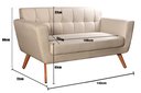 Ver imagem 4 de Namoradeira Living Sofá Bruna Moderna Decoração Sala Recepção - Linho Bege