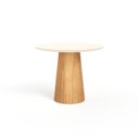 Ver imagem 1 de Mesa de Jantar Redonda 100cm Scandi 4 Lugares Lamina Natural de Madeira Off White Vidro