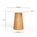 Ver imagem 3 de Mesa de Jantar Redonda 100cm Scandi 4 Lugares Lamina Natural de Madeira Off White Vidro