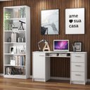 Ver imagem 1 de Escrivaninha Madesa Alaska + Estante Livreiro 6908 - Branco