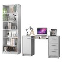 Ver imagem 2 de Escrivaninha Madesa Alaska + Estante Livreiro 6908 - Branco