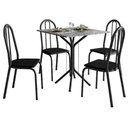 Ver imagem 1 de Mesa de Jantar Thais 70x70 Cm com Granito Ocre Itabira com 4 Cadeiras 050 Preto - Artefamol