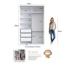 Ver imagem 4 de Guarda-Roupa 2 Portas de Correr 2 com Espelho 3 Gavetas Elara Branco