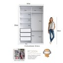 Ver imagem 4 de Guarda-Roupa Solteiro com Espelho 2 Portas 3 Gavetas