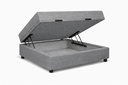 Ver imagem 1 de Kit Cama Box Baú Solteiro 88x188 cm + Colchão D33 Solteiro 14 cm Cinza Suede