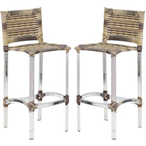 2 Banquetas Madri em Alumínio Edícula, Cozinha, Balcão Trama Cappuccino