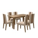 Ver imagem 2 de Conjunto Mesa de Jantar Liz 160cm 6 Cadeiras Linea Revestidas em Suede Cavalho Yescasa