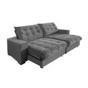 Ver imagem 2 de Sofá Califórnia Retrátil e Reclinável 3 Lugares 2,10m com Molas Ensacadas e Pillow cinza