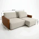 Ver imagem 3 de Sofá Retrátil Reclinável 200cm Bouclé Pilar Bege/Marrom