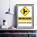 Ver imagem 2 de Quadro Escolha Jesus - Bifurcação 33x24cm:madeira Preta