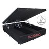 Cama Box Baú Queen Bipartido Blindado Suede Preto Com Pistão A Gás - 2
