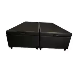 Ver imagem 1 de Cama Box Baú Queen Bipartido Blindado Suede Preto Com Pistão A Gás