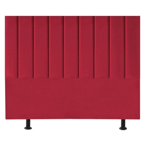 Cabeceira Estofada Cama Casal Queen Size 160 Cm Maisa Suede Vermelho