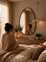 Ver imagem 1 de Espelhos Siesta - Linha Couro - - Caramelo - sem LED - 80x60