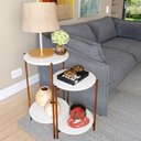 Ver imagem 1 de Conjunto de Mesa para Sala de Estar Cannes Branco/bronze