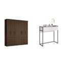 Ver imagem 1 de Conjunto Quarto Casal Guarda-Roupa Casal e Penteadeira Camarim com Espelho Beauty Espresso Móveis