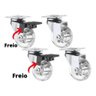 Rodinha Silicone Gel Rodízio para Móveis com Freio 35mm 4Un - 6