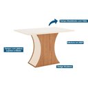 Ver imagem 2 de Conjunto: Mesa de Cozinha Luiza Tampo Madeirado C/ Vidro Canto Reto 120x80cm e 4 Cadeiras Bella