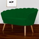 Ver imagem 4 de Namoradeira Decorativa Pétala Suede Verde Pés Madeira Mz Decor