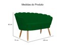 Ver imagem 3 de Namoradeira Decorativa Pétala Suede Verde Pés Madeira Mz Decor